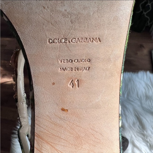 DOLCE & GABBANA FLORAL PATTERNED THONG STYLE SANDALS - Picture 8 of 14